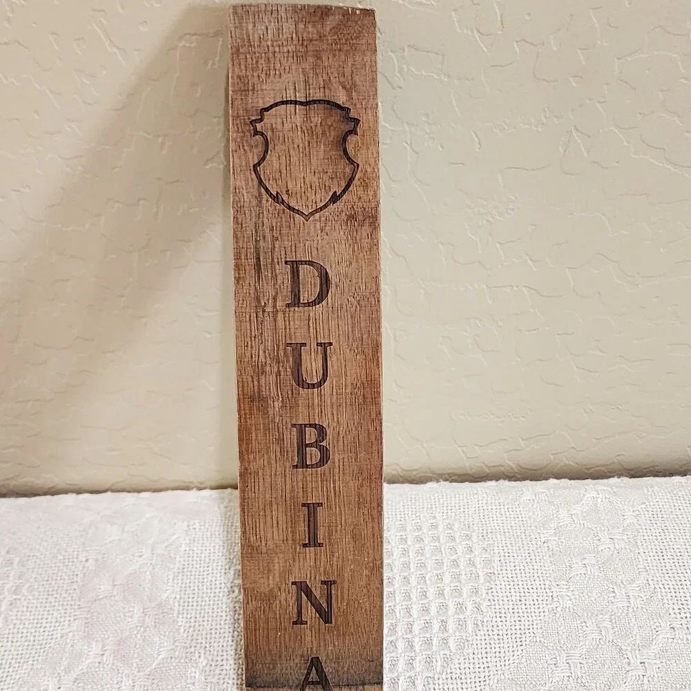 Retired DUBINA Brewing Glendale AZ Wine Barrel Stave Wood Beer Pull Tap Handle